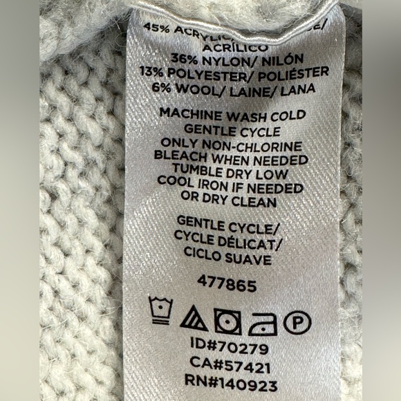 Loft ~ Wool Blend Striped Sweater Gray Purple Green Size Medium - Picture 8 of 8